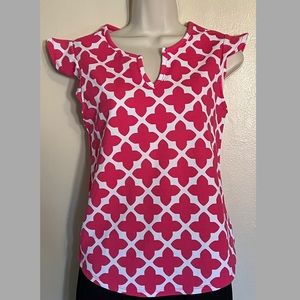 C'EST LA VIE Women’s White & Pink Top